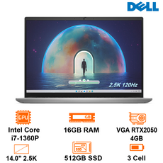  Laptop Dell Inspiron 14 5430 - Silver - 14 " 2.5K 120Hz 300nits; Intel Core I7-1360P; 16GB 4800(8+8); 1TB SSD (N5430-71015633), Ảnh. 1 