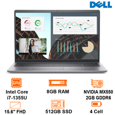  Laptop Dell Vostro 15 3530 - Gray - 15.6 FHD; Intel Core I7-1355U; 8GB; 512GB SSD  (V3530-I7U085W11GRD2), Ảnh. 1 