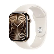 Apple Watch S10 (Titan Sport) | New Seal, Chọn kích cỡ màn: 42mm, Màu: Vỏ Titan Vàng, Dây đồng hồ: Dây Sport Band (Vàng), Kích thước dây: Size S/M (130-180mm)