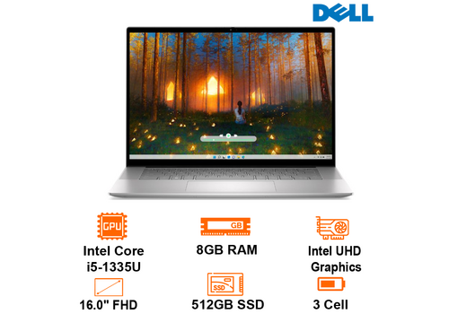  Laptop Dell Inspiron 16 5630 - Silver - 16 FHD+ WVA; Intel Core I5-1335U; 8GB; 512GB SSD (N5630-71020244), Ảnh. 1 
