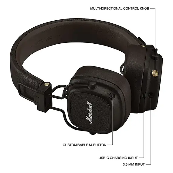 Tai nghe Marshall Major 5 (V) Brown (New Seal), Màu: Brown, 3 image