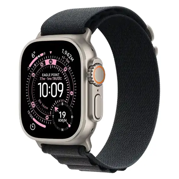 Apple Watch Ultra 3 (Alpine) 49mm Vỏ Titan Tự Nhiên - Dây Alpine (Đen) | Bản VN (New Seal), Chọn phiên bản: Bản VN, Màu: Vỏ Titan Tự Nhiên, Dây đồng hồ: Dây Alpine (Đen), Kích thước dây: Size M (145-190mm)