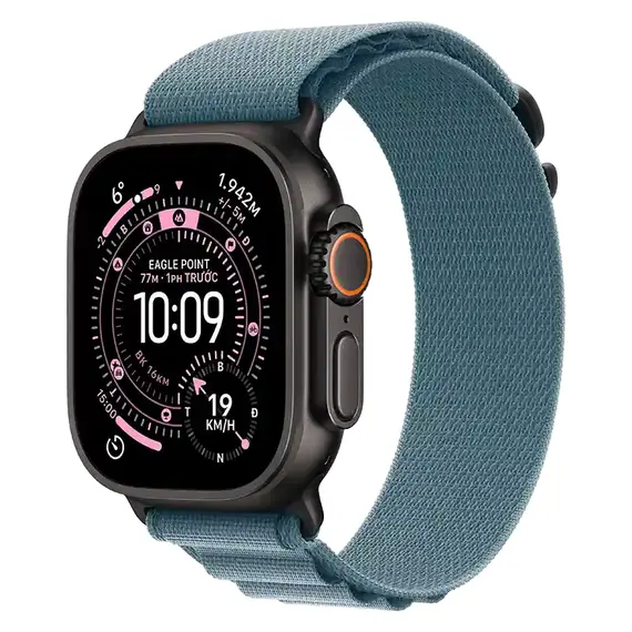 Apple Watch Ultra 3 (Alpine) 49mm Vỏ Titan Đen - Dây Alpine (Xanh Dương) | Bản Quốc Tế (New Seal), Chọn phiên bản: Bản Quốc Tế, Màu: Vỏ Titan Đen, Dây đồng hồ: Dây Alpine (Xanh Dương), Kích thước dây: Size S (130-160mm)