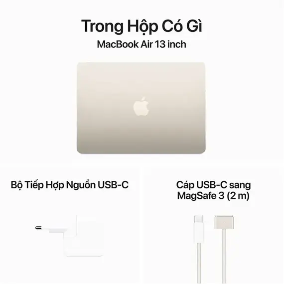 MacBook Air (M3 2024) 15 inch 8CPU/10GPU 16GB/256GB Vàng | Đẹp 99%, Chọn CPU/GPU: 8CPU/10GPU, Chọn bộ RAM/SSD: 16GB/256GB, Màu: Vàng, Chất lượng máy: Đẹp 99%, 5 image