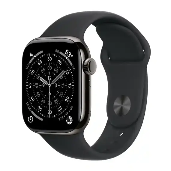 Apple Watch S11 (Titan Sport) 42mm Vỏ Titan Xám Đá Phiến - Dây Sport Band (Đen) | Bản Quốc Tế (New Seal), Chọn phiên bản: Bản Quốc Tế, Chọn kích cỡ màn: 42mm, Màu: Vỏ Titan Xám Đá Phiến, Dây đồng hồ: Dây Sport Band (Đen), Kích thước dây: Size S/M (130-180mm)