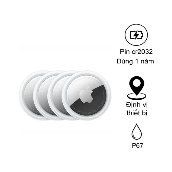 Thiết bị định vị thông minh Apple AirTag, Quy cách đóng gói: 4 Pack (4 chiếc)