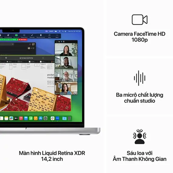 MacBook Pro (M3 2023) 14 inch 8CPU/10GPU 8GB/512GB Bạc | Đẹp 99%, Chọn CPU/GPU: 8CPU/10GPU, Chọn bộ RAM/SSD: 8GB/512GB, Màu: Bạc, Chất lượng máy: Đẹp 99%, 8 image