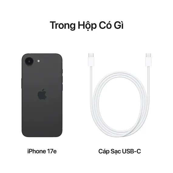 iPhone 17e 256GB Đen | Bản Quốc Tế (New Seal), Chọn phiên bản: Bản Quốc Tế, Chọn bộ nhớ: 256GB, Màu: Đen, 4 image