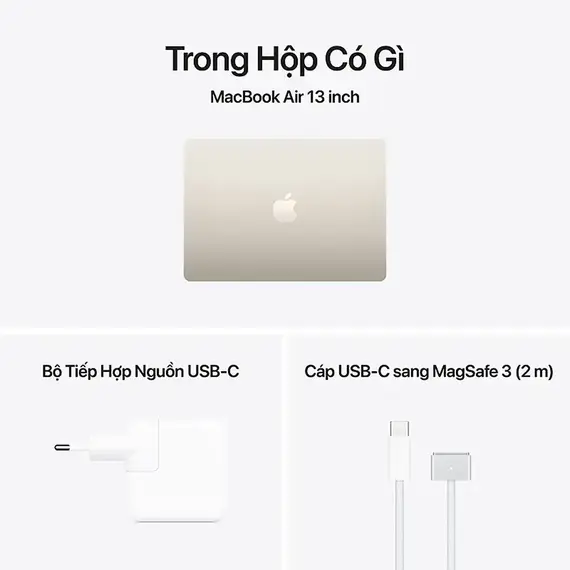 MacBook Air M5-2026 13 inch 10CPU/10GPU 16GB/512GB Vàng (New Seal), Chọn CPU/GPU: 10CPU/10GPU, Chọn bộ RAM/SSD: 16GB/512GB, Màu: Vàng, 4 image