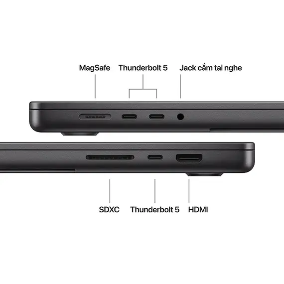 MacBook Pro (M5 Max-2026) 16 inch 18CPU/32GPU 36GB/2TB Đen (Kính tiêu chuẩn) (New Seal), Chọn CPU/GPU: 18CPU/32GPU, Chọn bộ RAM/SSD: 36GB/2TB, Màu: Đen, Chọn kính màn hình: Kính tiêu chuẩn, 3 image